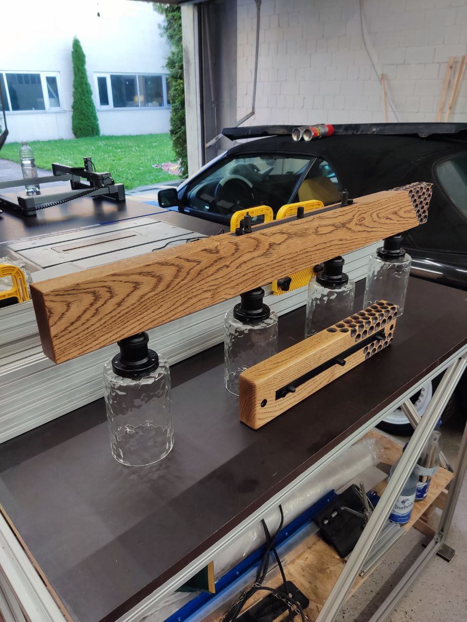 Lampe aus Eichenholz